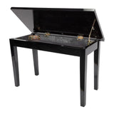 Deluxe Timber Trim Duet Piano Stool with Storage Compartment Crown