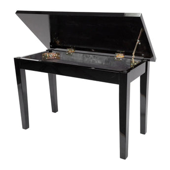Deluxe Timber Trim Duet Piano Stool with Storage Compartment Crown