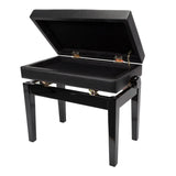 Deluxe Tufted Height Adjustable Piano Stool with Storage Compartment Crown