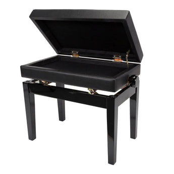 Deluxe Tufted Height Adjustable Piano Stool with Storage Compartment Crown