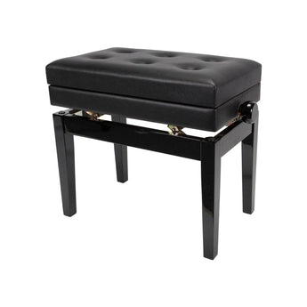 Deluxe Tufted Height Adjustable Piano Stool with Storage Compartment Crown