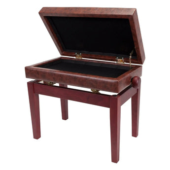 Deluxe Tufted Height Adjustable Piano Stool with Storage Compartment Crown