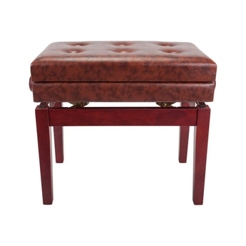 Deluxe Tufted Height Adjustable Piano Stool with Storage Compartment Crown