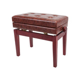 Deluxe Tufted Height Adjustable Piano Stool with Storage Compartment Crown