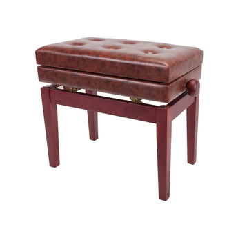 Deluxe Tufted Height Adjustable Piano Stool with Storage Compartment Crown
