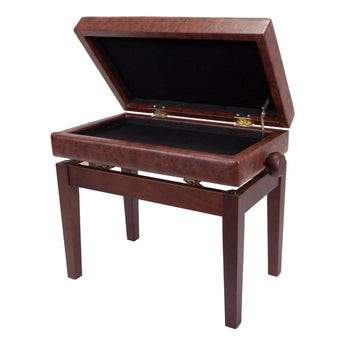 Deluxe Tufted Height Adjustable Piano Stool with Storage Compartment Crown