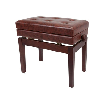Deluxe Tufted Height Adjustable Piano Stool with Storage Compartment Crown