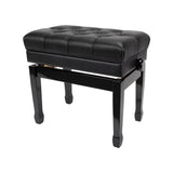 Premium Tufted Padded Height Adjustable Piano Stool with Storage Compartment Crown