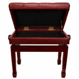 Premium Tufted Padded Height Adjustable Piano Stool with Storage Compartment Crown