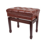 Premium Tufted Padded Height Adjustable Piano Stool with Storage Compartment Crown