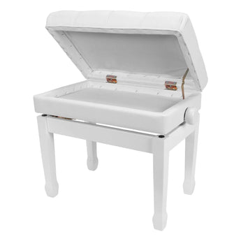 Premium Tufted Padded Height Adjustable Piano Stool with Storage Compartment Crown