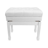 Premium Tufted Padded Height Adjustable Piano Stool with Storage Compartment Crown
