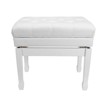 Premium Tufted Padded Height Adjustable Piano Stool with Storage Compartment Crown