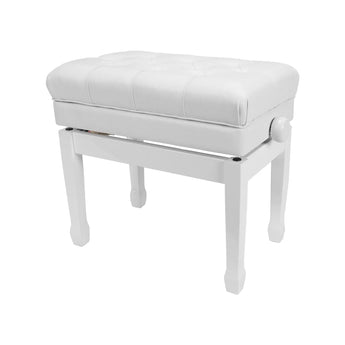 Premium Tufted Padded Height Adjustable Piano Stool with Storage Compartment Crown