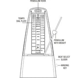 Cherub WSM305B Pyramid Style Mechanical Metronome with Bell/Black Cherub