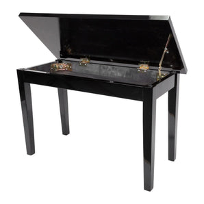 Deluxe Timber Trim Duet Piano Stool with Storage Compartment Crown