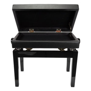 Deluxe Tufted Height Adjustable Piano Stool with Storage Compartment Crown