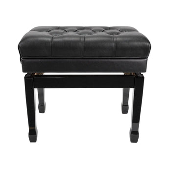 Premium Tufted Padded Height Adjustable Piano Stool with Storage Compartment Crown