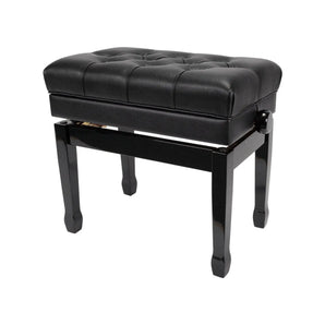Premium Tufted Padded Height Adjustable Piano Stool with Storage Compartment Crown