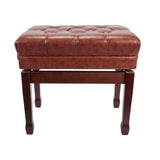 Premium Tufted Padded Height Adjustable Piano Stool with Storage Compartment Crown