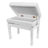 Premium Tufted Padded Height Adjustable Piano Stool with Storage Compartment Crown