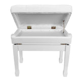 Premium Tufted Padded Height Adjustable Piano Stool with Storage Compartment Crown