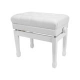 Premium Tufted Padded Height Adjustable Piano Stool with Storage Compartment Crown
